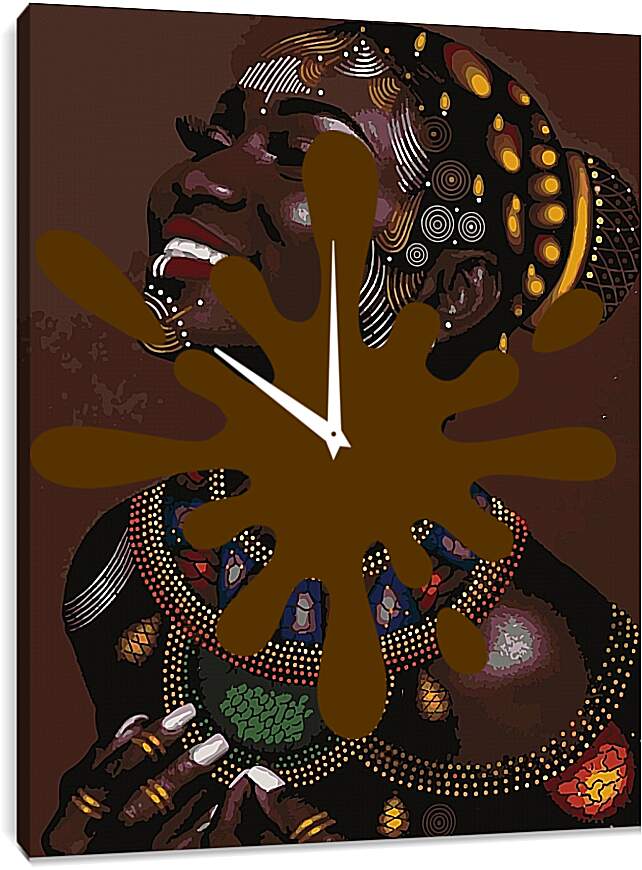 Часы картина - Африканка