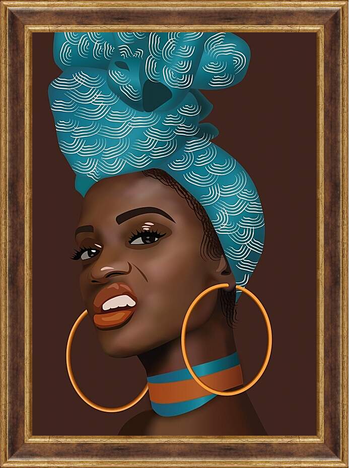 Картина в раме - Африканочка