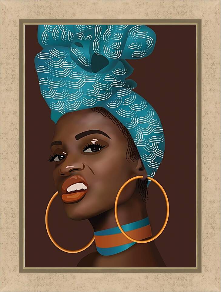 Картина в раме - Африканочка