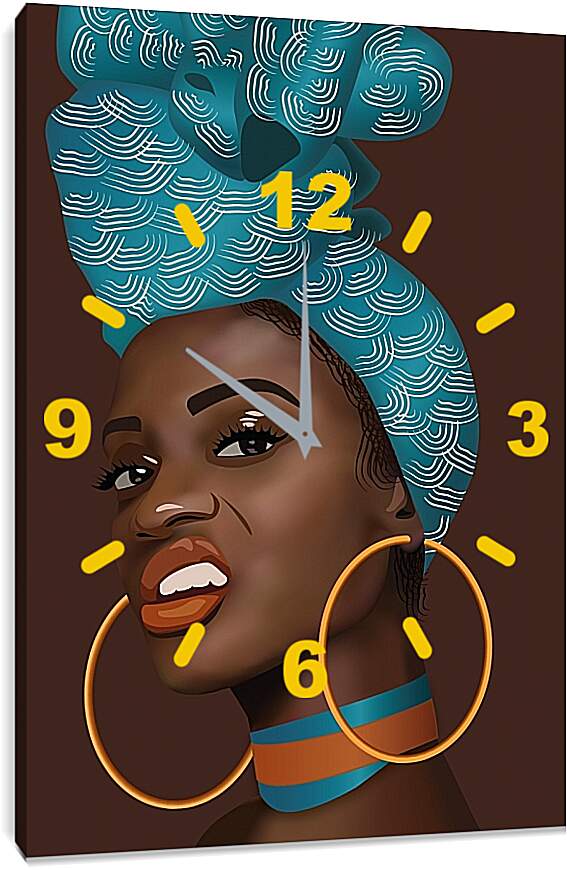 Часы картина - Африканочка