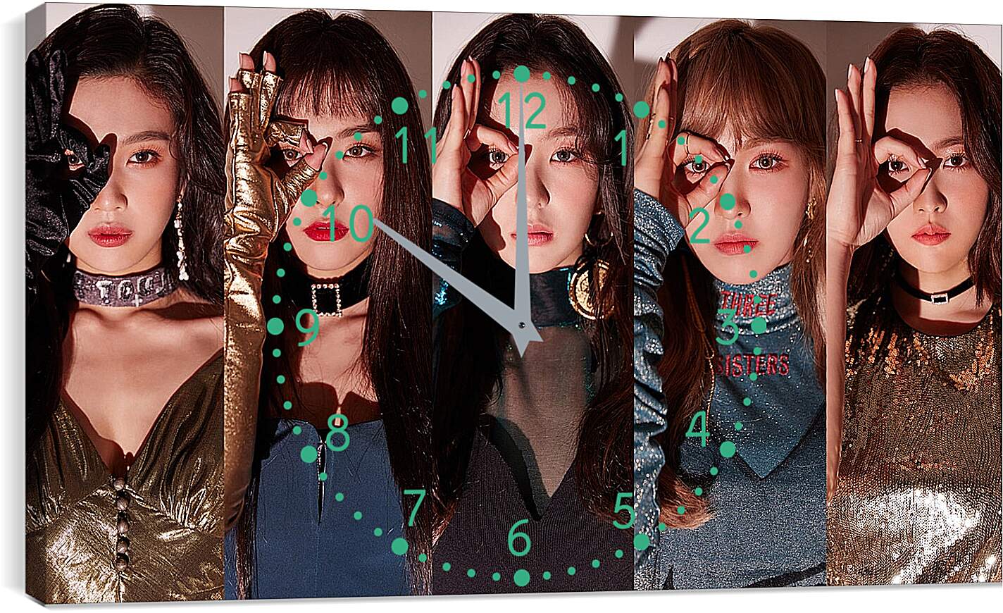 Часы картина - K-pop. Red Velvet. Азиатки. Коллаж