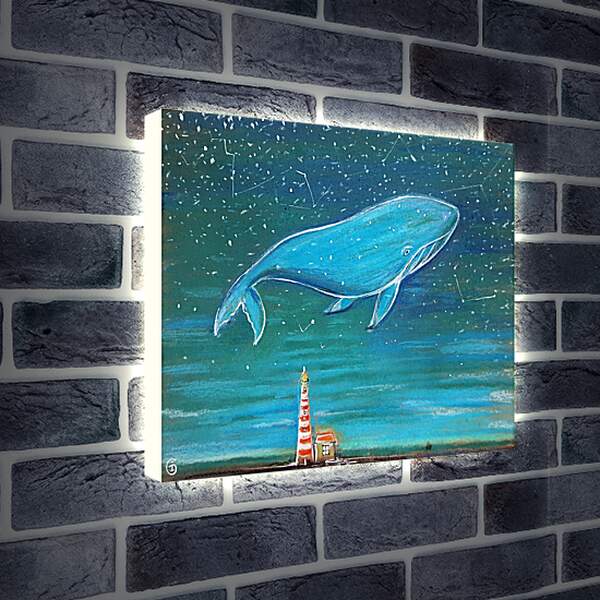 Лайтбокс световая панель - Синий кит