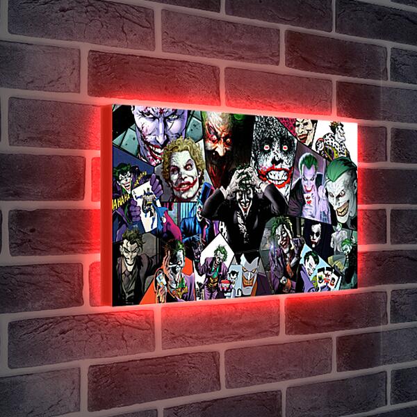 Лайтбокс световая панель - Джокер. Бэтмен. Комиксы. Коллаж