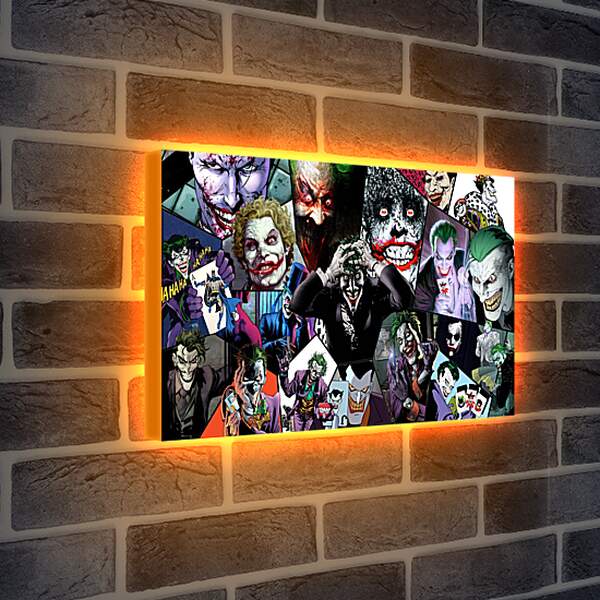 Лайтбокс световая панель - Джокер. Бэтмен. Комиксы. Коллаж