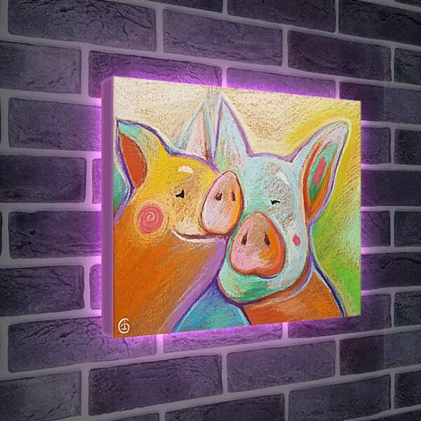 Лайтбокс световая панель - Свинки