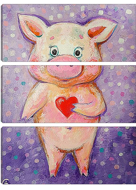 Модульная картина - Счастливая свинка
