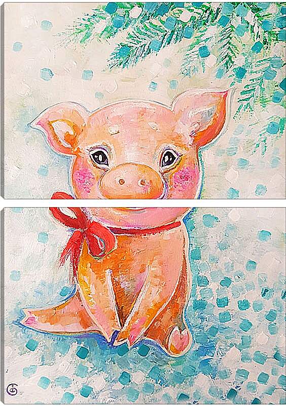 Модульная картина - Милая свинка