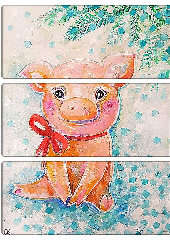 Модульная картина - Милая свинка