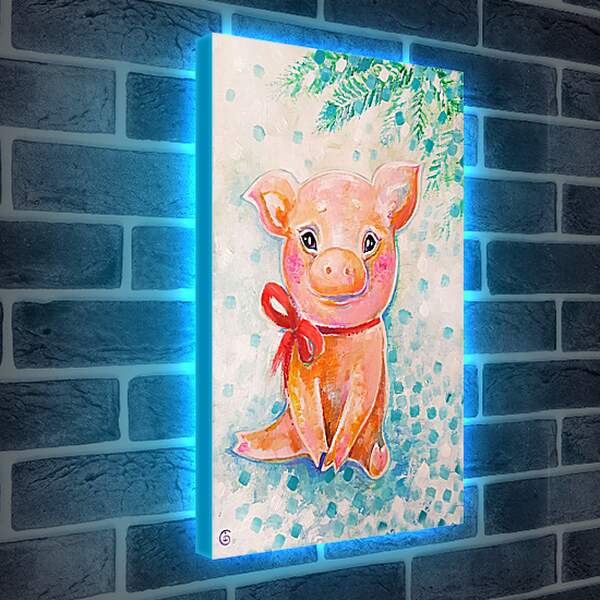 Лайтбокс световая панель - Милая свинка