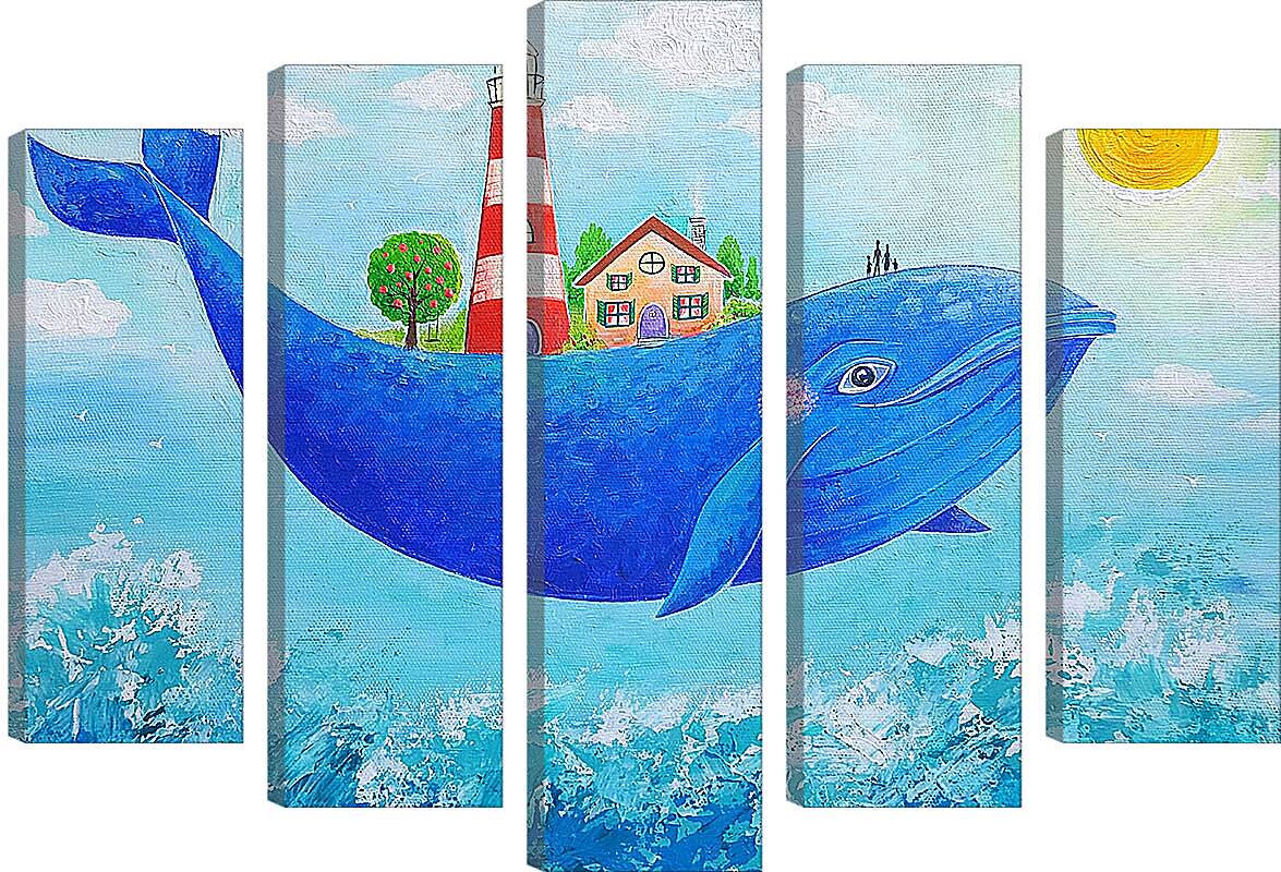 Модульная картина - Синий кит