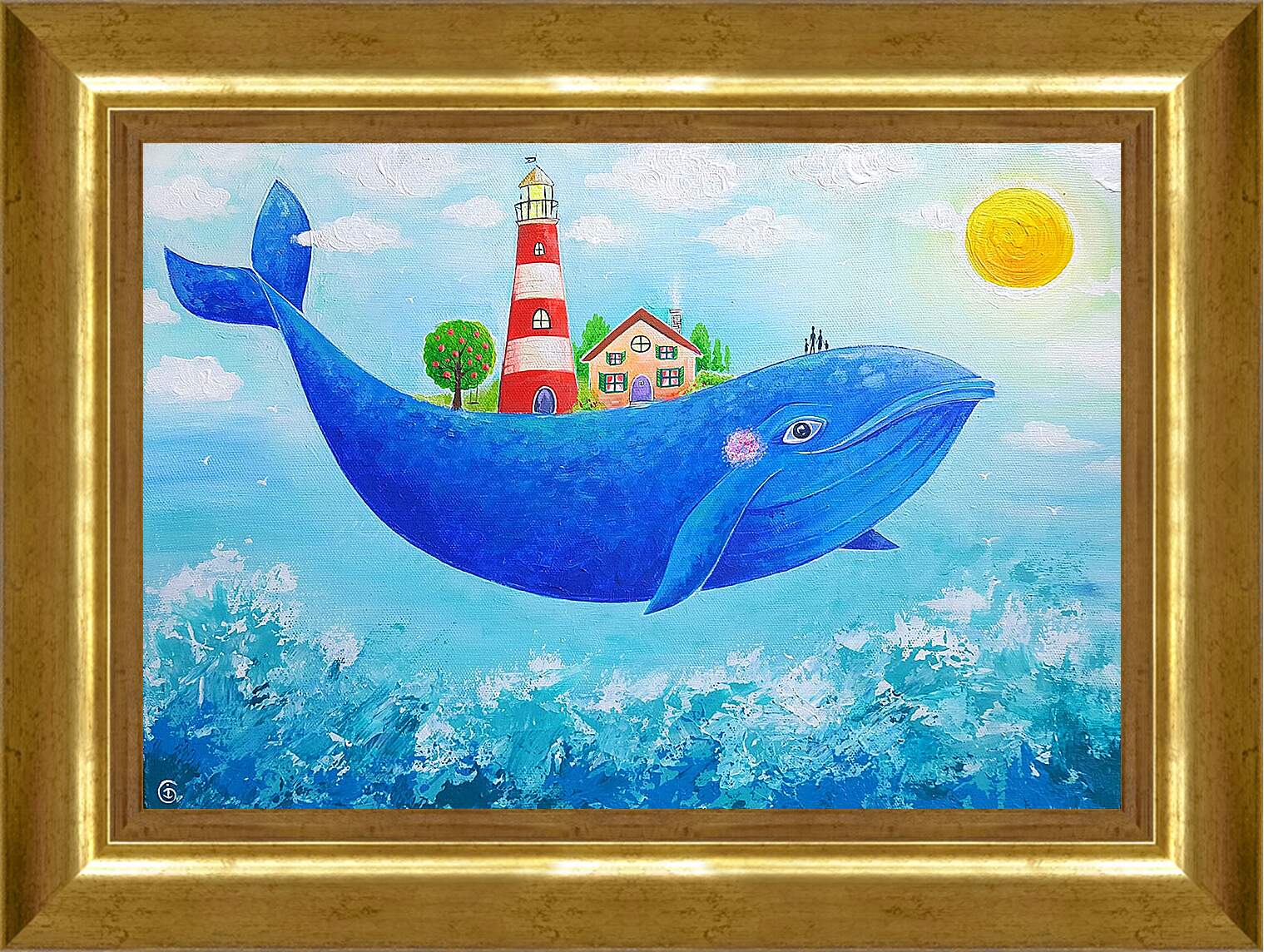 Картина в раме - Синий кит