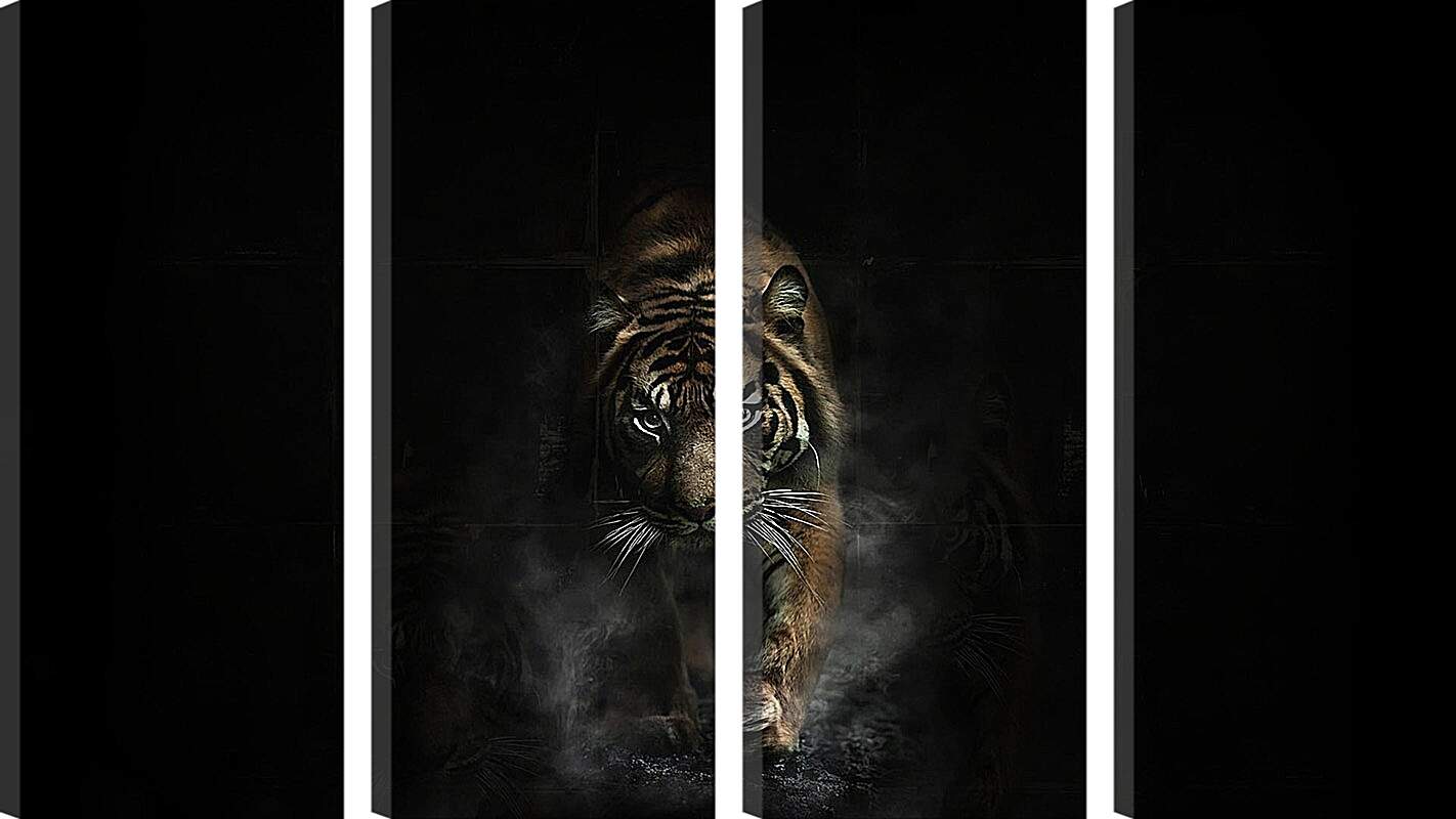 Модульная картина - Взрослый коричневый тигр. Тигр. Животные