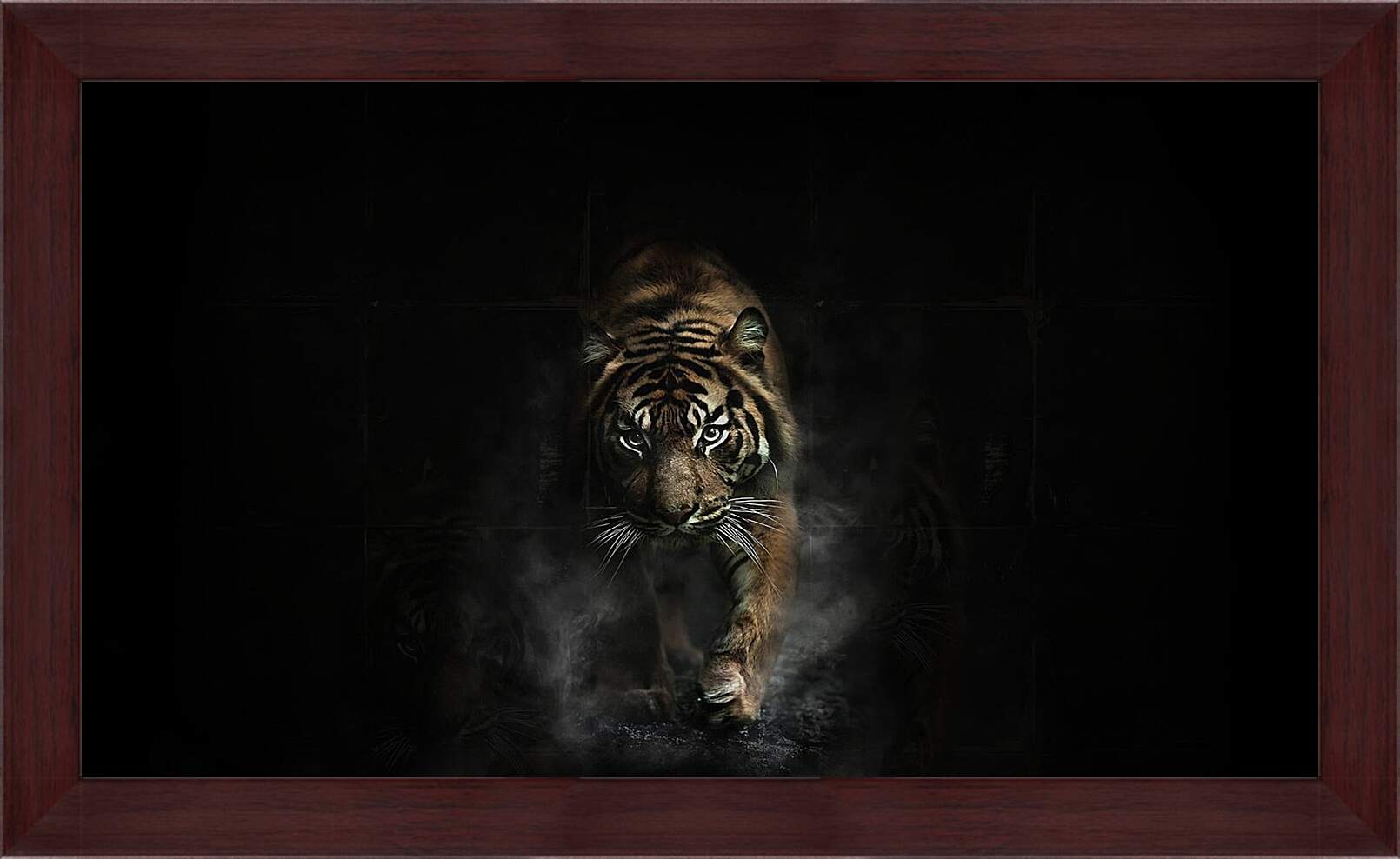 Картина в раме - Взрослый коричневый тигр. Тигр. Животные