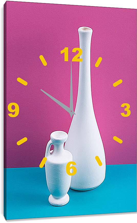Часы картина - Белые вазы. Валентин Иванцов