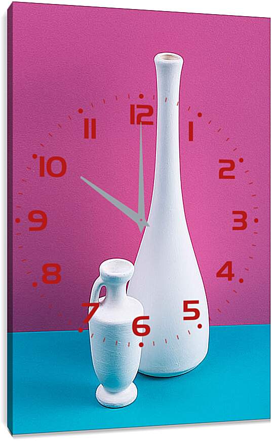 Часы картина - Белые вазы. Валентин Иванцов