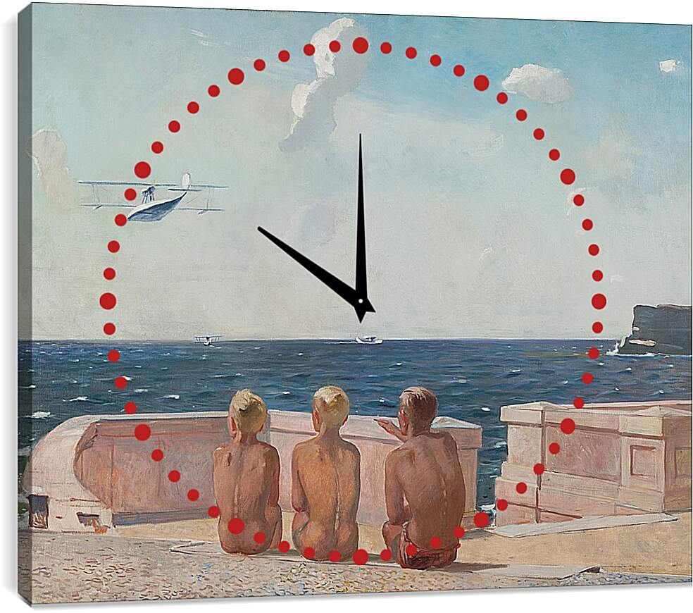 Часы картина - Будущие летчики. Александр Дейнека