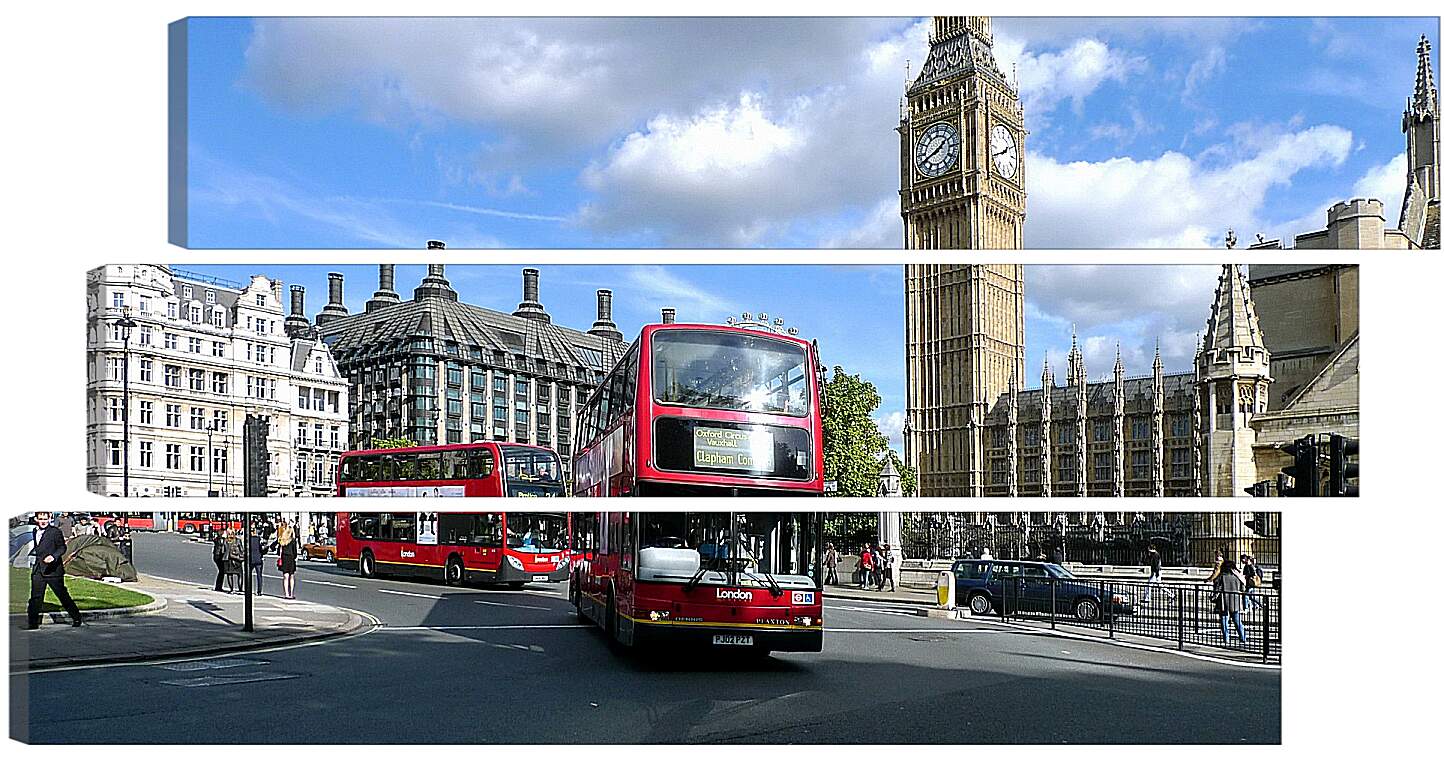 Модульная картина - Лондон. Красный автобус.