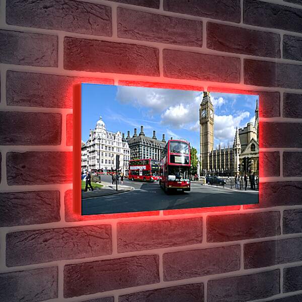 Лайтбокс световая панель - Лондон. Красный автобус.
