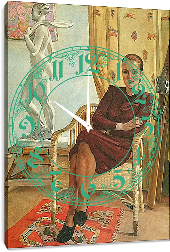 Часы картина - Портрет архитектора Тамары Милешиной. Александр Дейнека