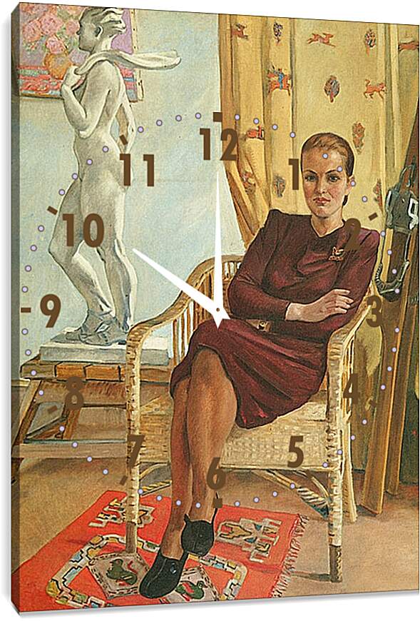 Часы картина - Портрет архитектора Тамары Милешиной. Александр Дейнека