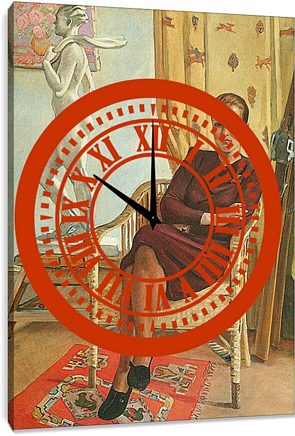 Часы картина - Портрет архитектора Тамары Милешиной. Александр Дейнека