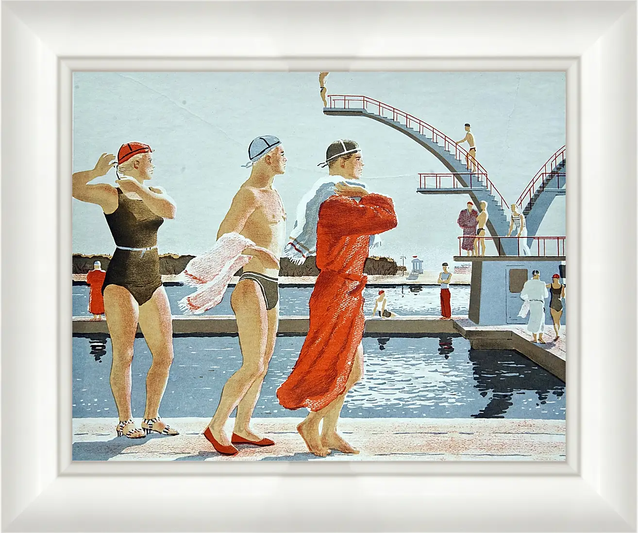 Картина в раме - Водная станция. Александр Дейнека