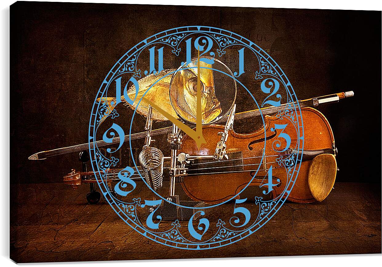 Часы картина - Вомер и скрипка. Валентин Иванцов