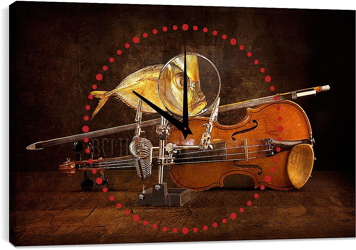 Часы картина - Вомер и скрипка. Валентин Иванцов