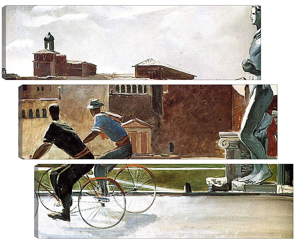 Модульная картина - Итальянские рабочие на велосипедах. Александр Дейнека
