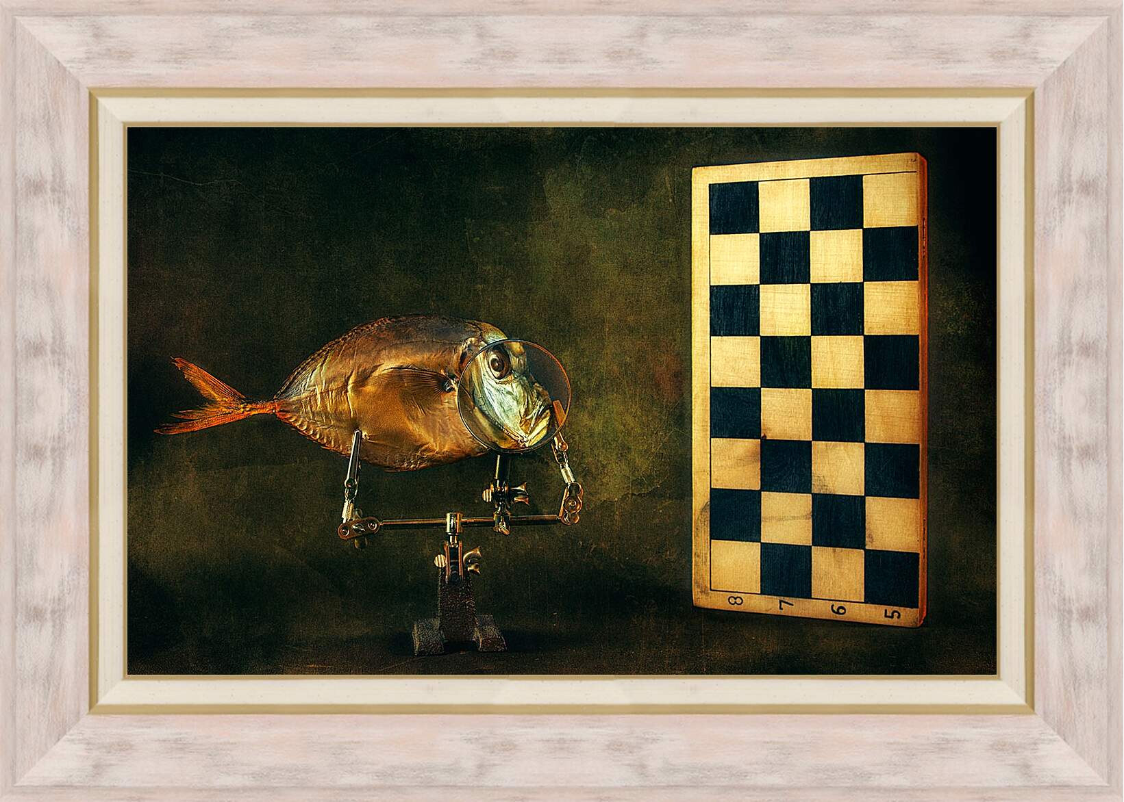 Картина в раме - Вомер и шахматы. Валентин Иванцов