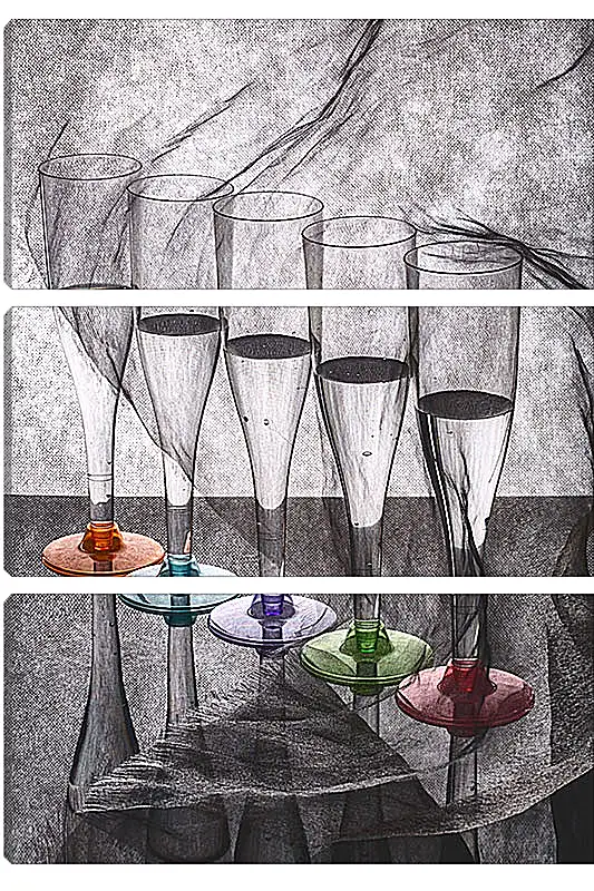 Модульная картина - Натюрморт с бокалами. Валентин Иванцов