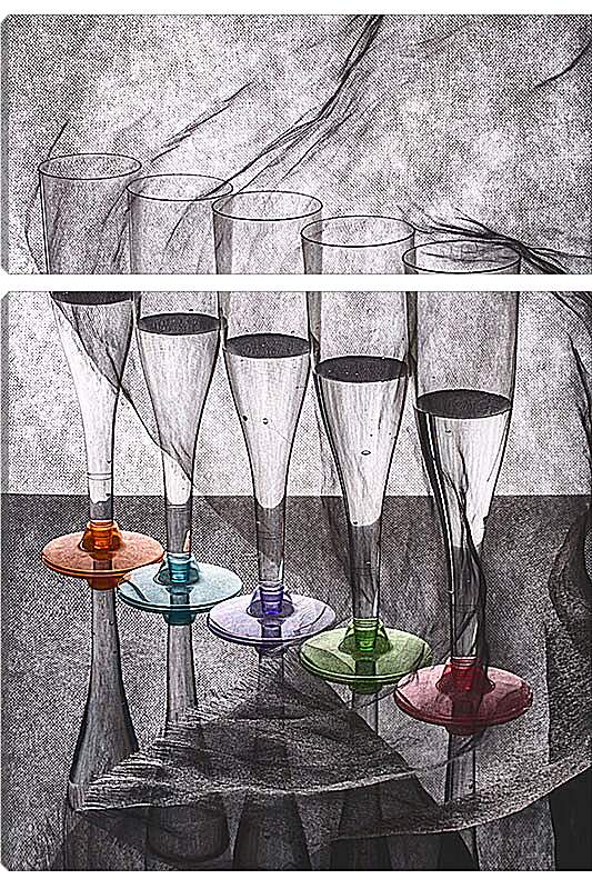 Модульная картина - Натюрморт с бокалами. Валентин Иванцов