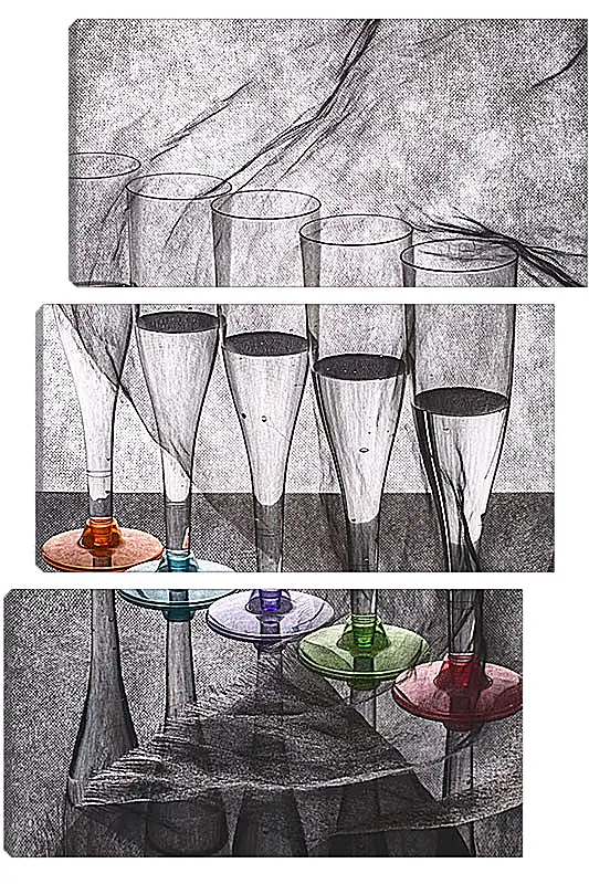 Модульная картина - Натюрморт с бокалами. Валентин Иванцов