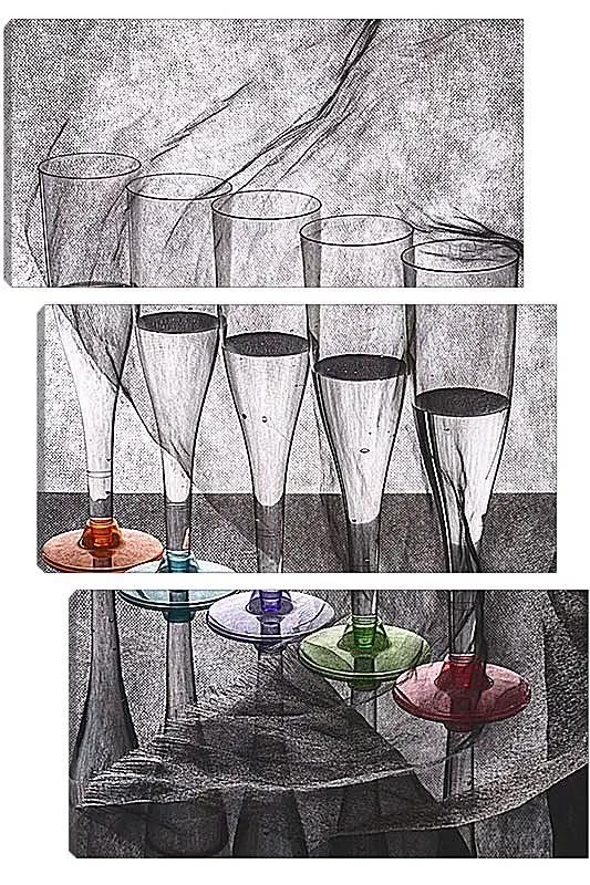 Модульная картина - Натюрморт с бокалами. Валентин Иванцов
