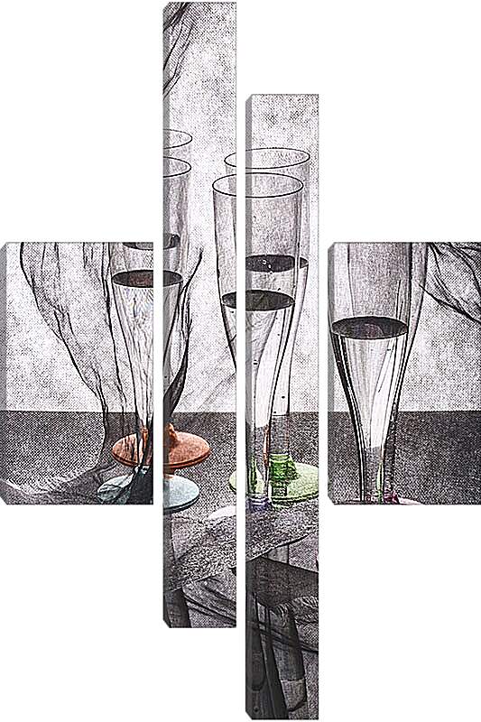 Модульная картина - Натюрморт с бокалами 1. Валентин Иванцов