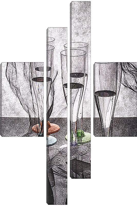 Модульная картина - Натюрморт с бокалами 1. Валентин Иванцов