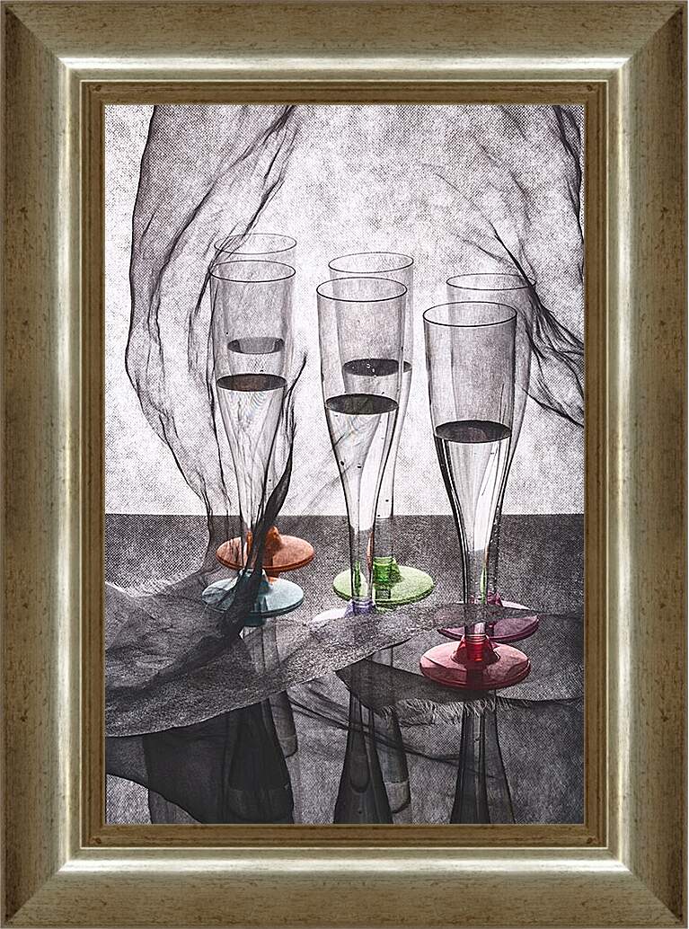 Картина в раме - Натюрморт с бокалами 1. Валентин Иванцов