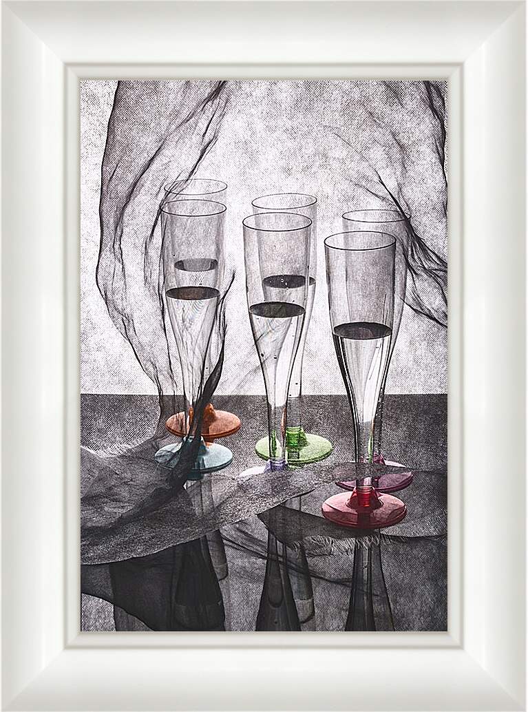 Картина в раме - Натюрморт с бокалами 1. Валентин Иванцов