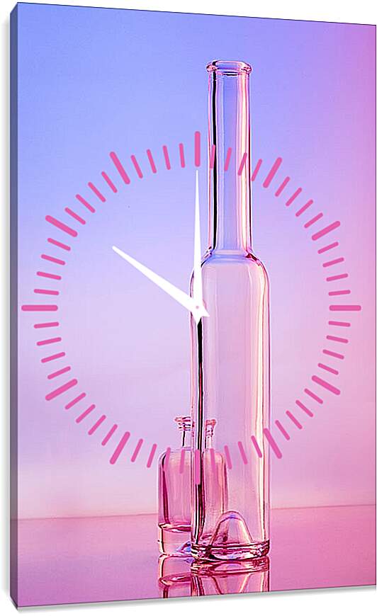 Часы картина - Натюрморт с бутылками. Валентин Иванцов