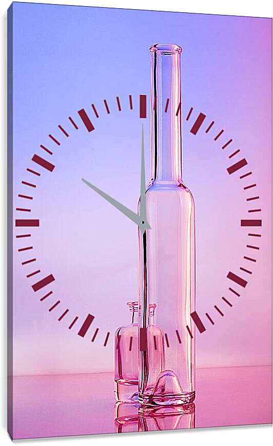 Часы картина - Натюрморт с бутылками. Валентин Иванцов