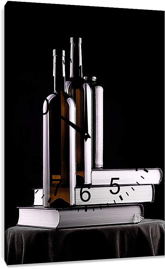 Часы картина - Натюрморт с книгами. Валентин Иванцов