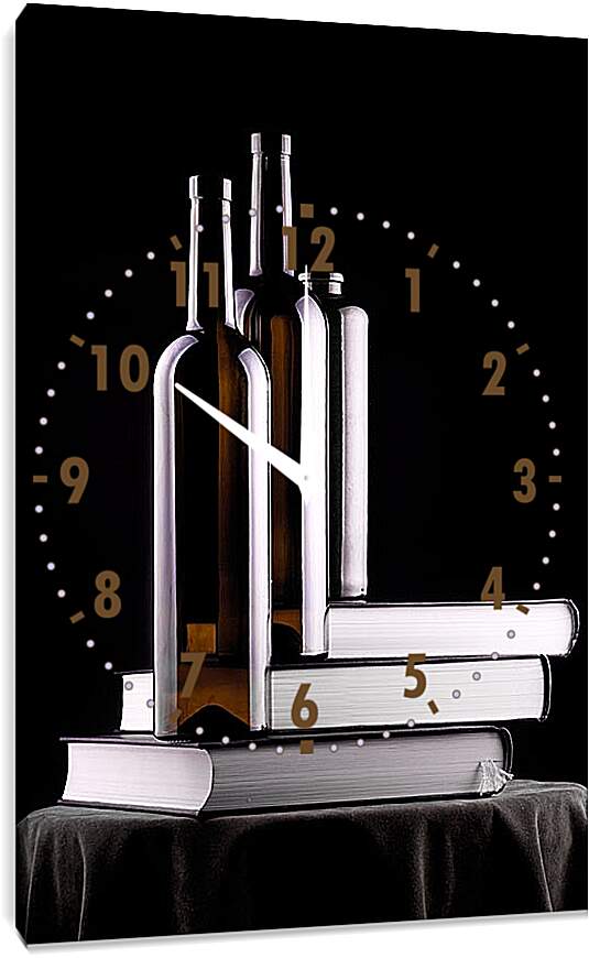 Часы картина - Натюрморт с книгами. Валентин Иванцов