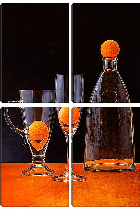 Модульная картина - Натюрморт с оранжевыми шариками