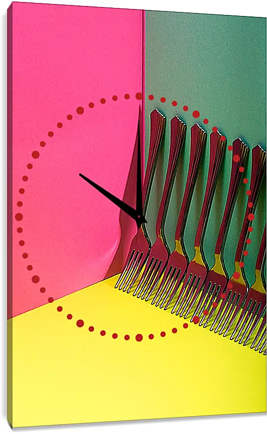 Часы картина - Очень простой натюрморт с вилками