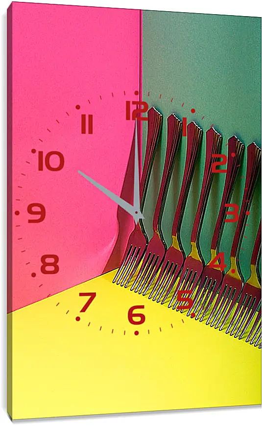 Часы картина - Очень простой натюрморт с вилками