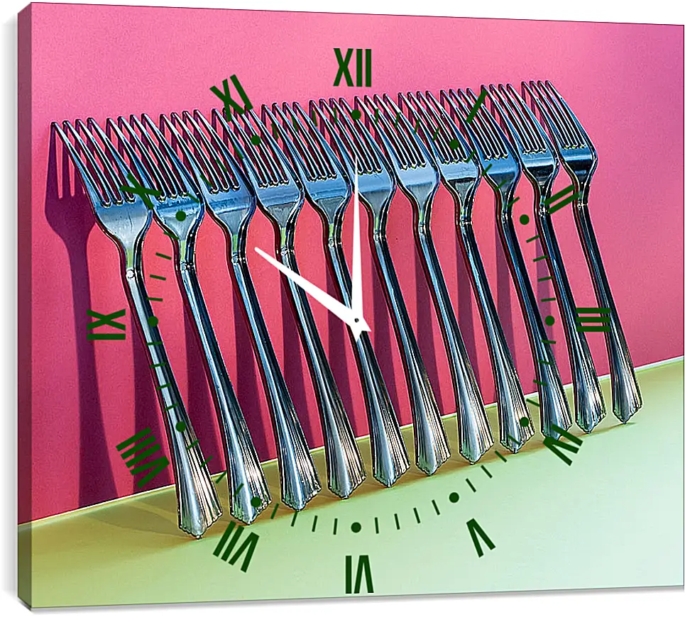 Часы картина - Очень простой натюрморт с вилками