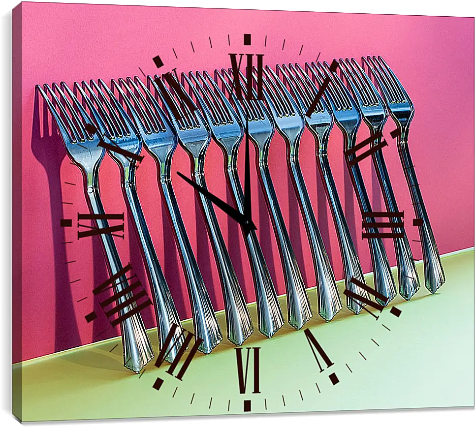 Часы картина - Очень простой натюрморт с вилками