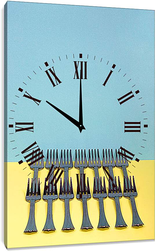 Часы картина - Очень простой натюрморт с вилками