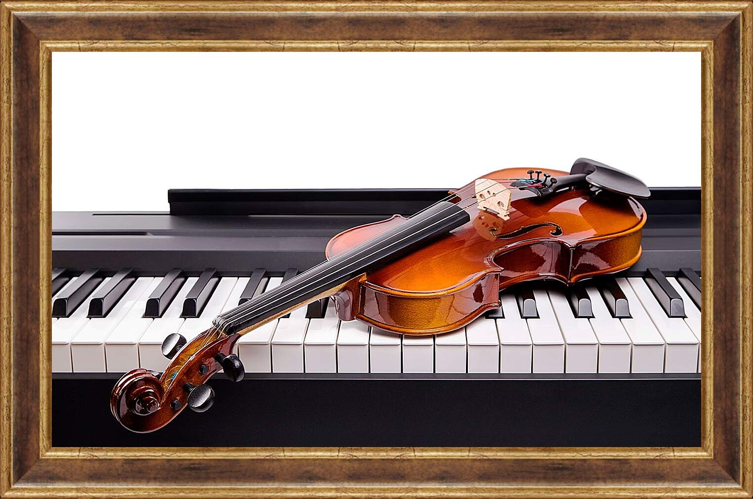 Картина в раме - Скрипка на клавишах