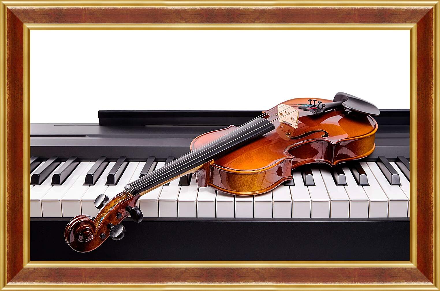 Картина в раме - Скрипка на клавишах